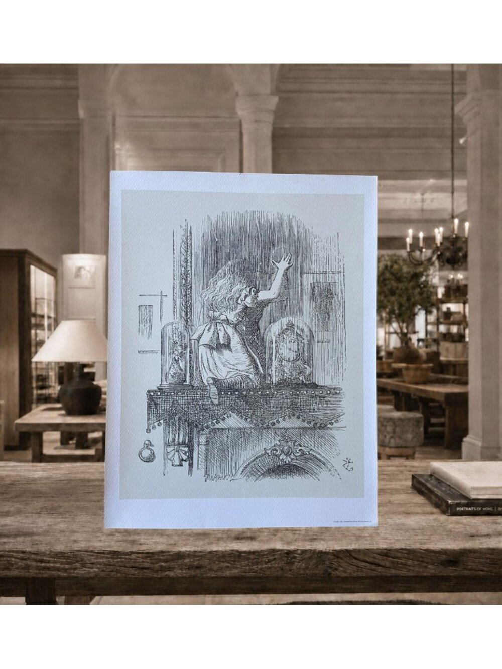 2006 John Tenniel Alice in Wonderland Looking Glass Art Print 12x16